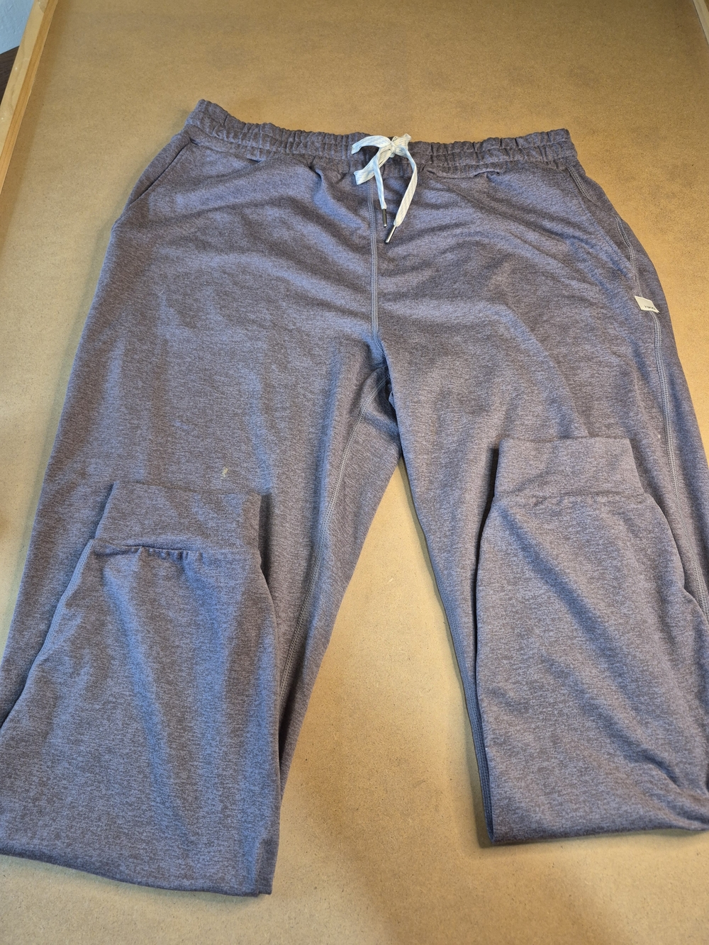 Vuori Women's Heather Lavender Track Pants with Drawstring